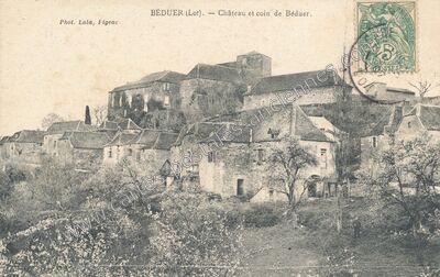Carte postale ancienne Château et coin — Béduer (Lot)