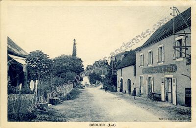 Carte postale ancienne Hôtel-Café Viadatte — Béduer (Lot)