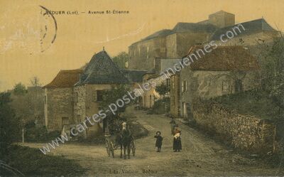 Carte postale ancienne Avenue St-Étienne — Béduer (Lot)