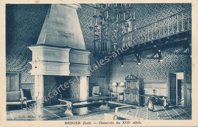 Carte postale ancienne Cheminée du XIIIe siècle — Béduer (Lot)