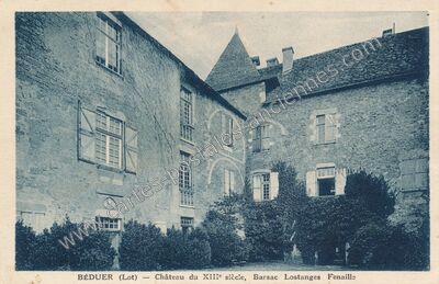 Carte postale ancienne Château du XIIIe siècle, Barsac Lostanges Fenaille — Béduer (Lot)