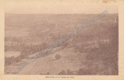 Carte postale ancienne BÉDUER et la Vallée du Célé — Béduer (Lot)