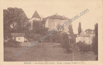 Carte postale ancienne Le Château (XIII° siècle) — Béduer (Lot)