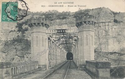 Carte postale ancienne Conduche — Bouziès (Lot)