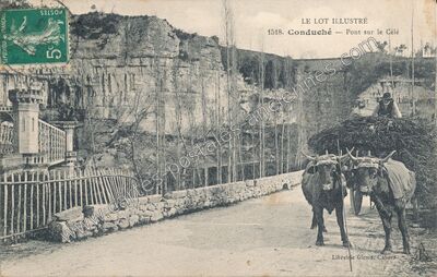 Carte postale ancienne Conduche — Bouziès (Lot)