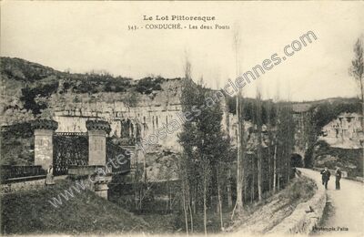 Carte postale ancienne Conduche — Bouziès (Lot)