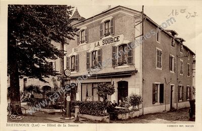 Carte postale ancienne Hôtel de la Source — Bretenoux (Lot)