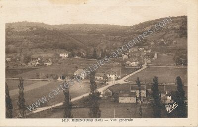 Carte postale ancienne Vue générale — Brengues (Lot)