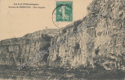 Carte postale ancienne Rochers de BRENGUES. - Fort Anglais — Brengues (Lot)
