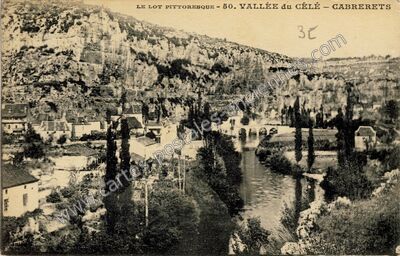 Carte postale ancienne Vallée du Célé — Cabrerets (Lot)