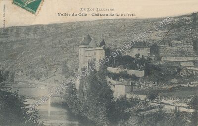 Carte postale ancienne Vallée du Célé - Château — Cabrerets (Lot)