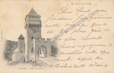 Carte postale ancienne Pont Valentré — Cahors (Lot)