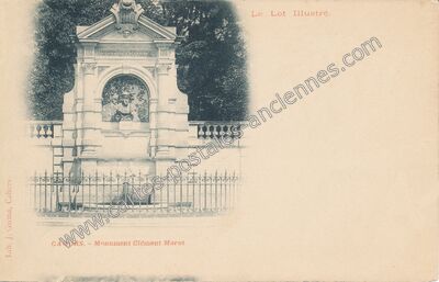 Carte postale ancienne Monument Clément Marot — Cahors (Lot)