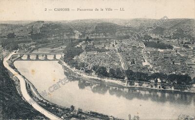 Carte postale ancienne Panorama de la Ville — Cahors (Lot)