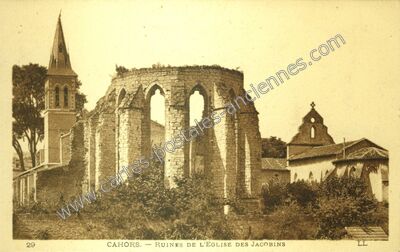 Carte postale ancienne Ruines de l'Église des Jacobins — Cahors (Lot)