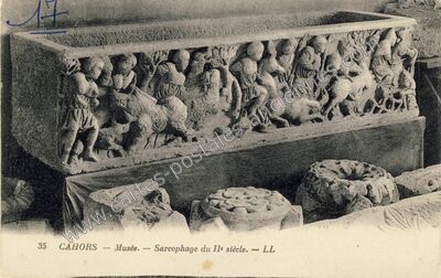 Carte postale ancienne Musée. — Sarcophage du IIe siècle — Cahors (Lot)