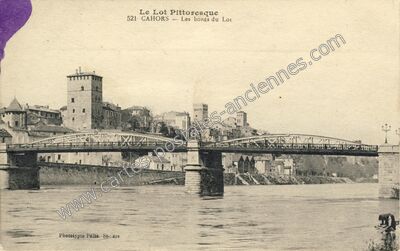 Carte postale ancienne Les bords du Lot — Cahors (Lot)