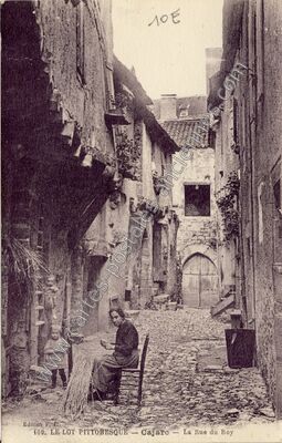 Carte postale ancienne La Rue du Roy — Cajarc (Lot)