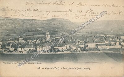 Carte postale ancienne Vue générale (côté Nord) — Cajarc (Lot)
