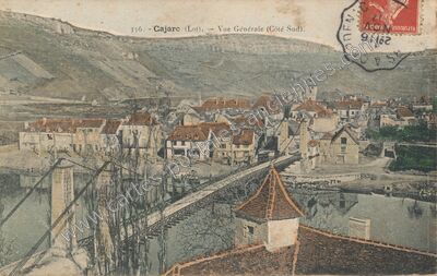 Carte postale ancienne Vue Générale (Côté Sud) — Cajarc (Lot)