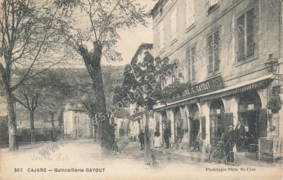Carte postale ancienne Quincaillerie GAYOUT — Cajarc (Lot)