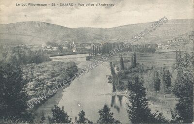Carte postale ancienne Le Lot Pittoresque - Vue prise d'Andrenac — Cajarc (Lot)