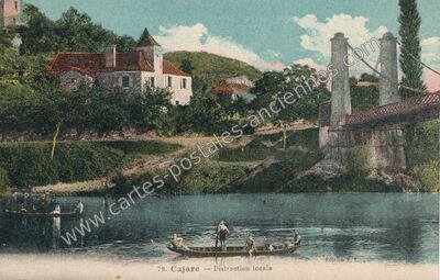 Carte postale ancienne Distraction locale — Cajarc (Lot)