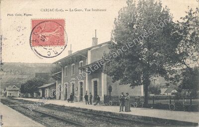 Carte postale ancienne La Gare. Vue Intérieure — Cajarc (Lot)