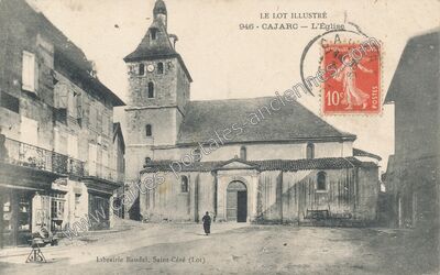 Carte postale ancienne L'Église — Cajarc (Lot)