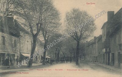 Carte postale ancienne Boulevard de l'Ouest — Cajarc (Lot)