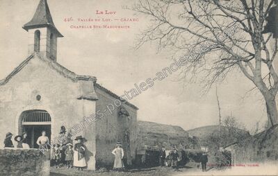 Carte postale ancienne Vallée du Lot. — Chapelle Ste-Marguerite — Cajarc (Lot)