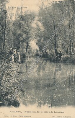 Carte postale ancienne Ruisseau du Gouffre de Lantouy — Cajarc (Lot)