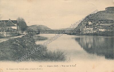Carte postale ancienne Vue sur le Lot — Cajarc (Lot)