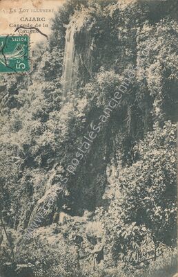 Carte postale ancienne Cascade de la Gaugne — Cajarc (Lot)