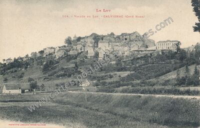 Carte postale ancienne Vallée du Lot - Calvignac (Côté Nord) — Calvignac (Lot)