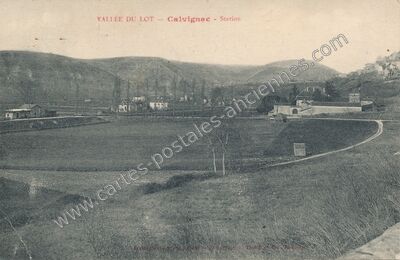 Carte postale ancienne Vallée du Lot - Station — Calvignac (Lot)