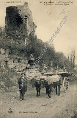 Carte postale ancienne Ruines de l'Ancienne Église — Camboulit (Lot)