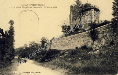 Carte postale ancienne Vieille Chapelle de Camboulit - Vallée du Célé — Camboulit (Lot)