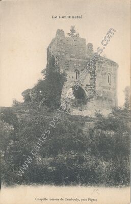 Carte postale ancienne Chapelle romane — Camboulit (Lot)