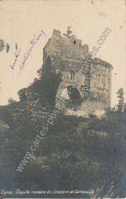Carte postale ancienne Chapelle romaine du cimetière de Camboulit — Camboulit (Lot)