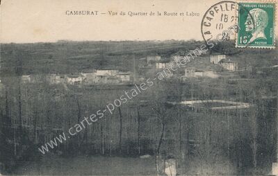 Carte postale ancienne Vue du Quartier de la Route et Labro — Camburat (Lot)