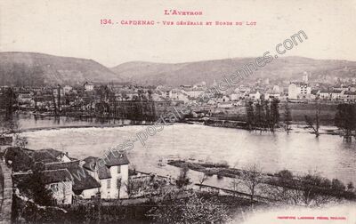 Carte postale ancienne Vue générale et bords du Lot — Capdenac (Lot)