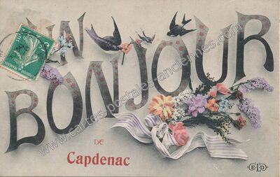 Carte postale ancienne BONJOUR — Capdenac (Lot)