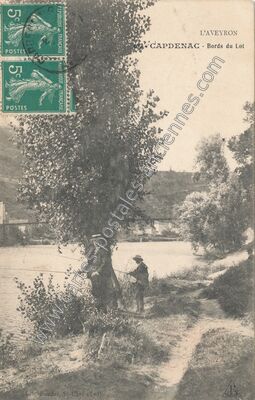 Carte postale ancienne Bords du Lot — Capdenac (Lot)