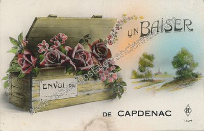Carte postale ancienne Un baiser — Capdenac (Lot)
