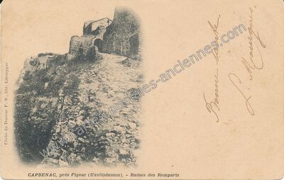 Carte postale ancienne Ruines des Remparts — Capdenac (Lot)