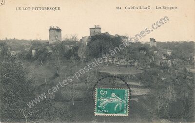 Carte postale ancienne Les Remparts — Cardaillac (Lot)