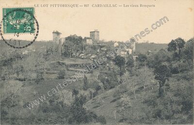 Carte postale ancienne Les vieux Remparts — Cardaillac (Lot)