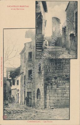 Carte postale ancienne Les Tours — Cardaillac (Lot)