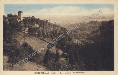 Carte postale ancienne Les Gorges du Drauzon — Cardaillac (Lot)